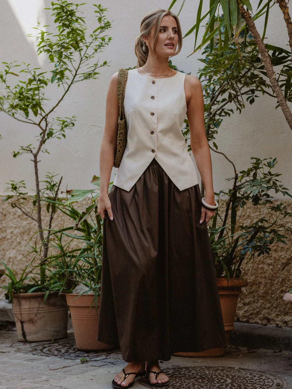 VMFRIBA Long Skirt - Chocolate Brown